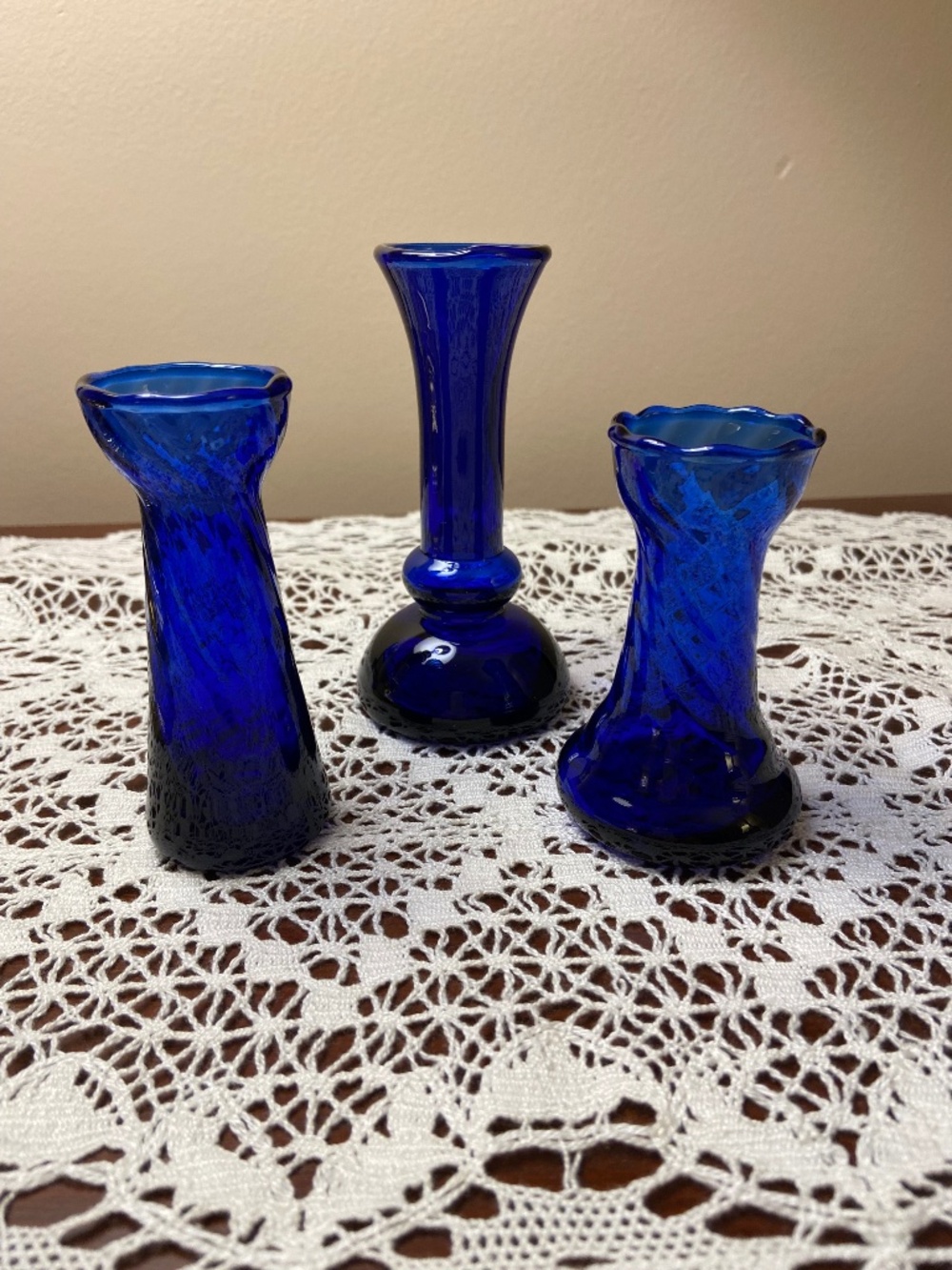 Vintage, but New in Box, Smith & Hawken Forcing Vases; Cobalt Blue; 1980s